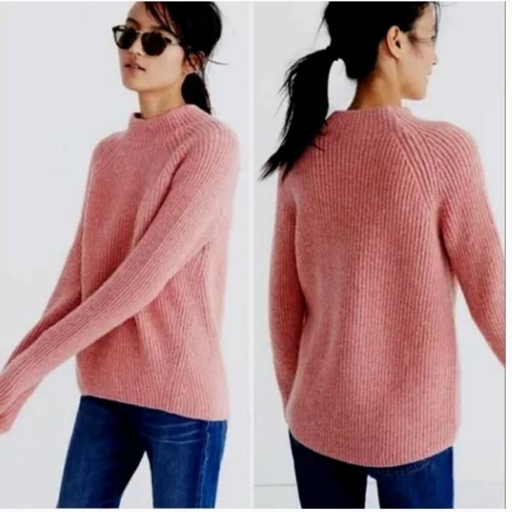 Madewell Northfield Mockneck Sweater - Pink Size Large